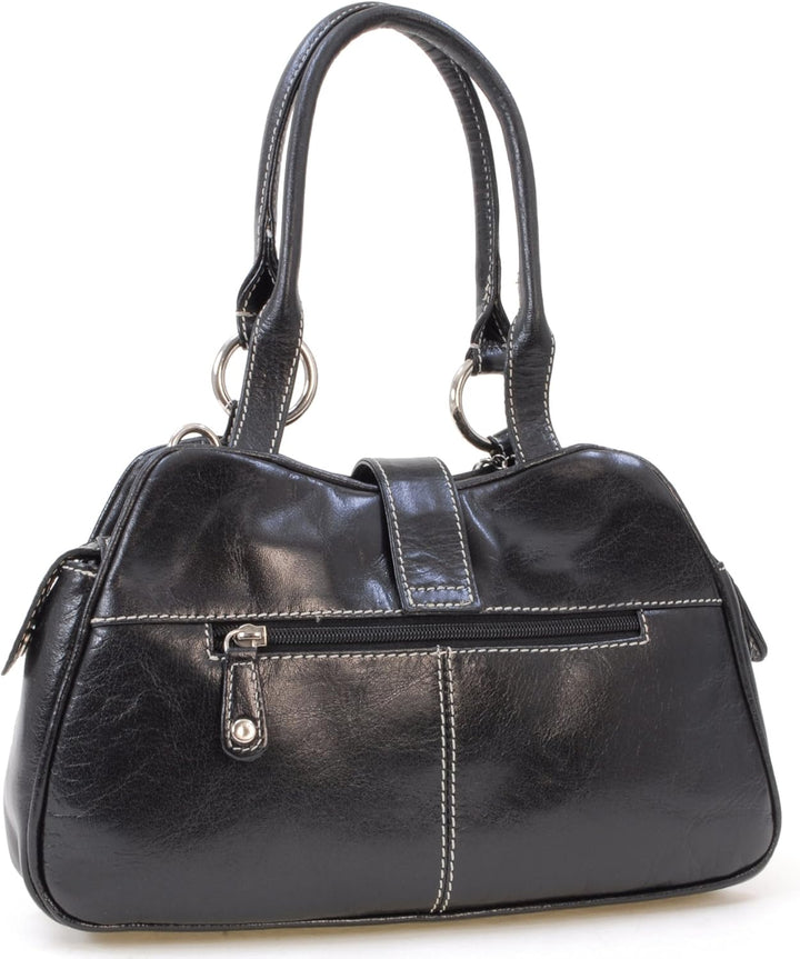 Catwalk Collection Handbags - Damen Leder Henkeltasche - Umhängetasche/Handtasche Mittelgross - Vers