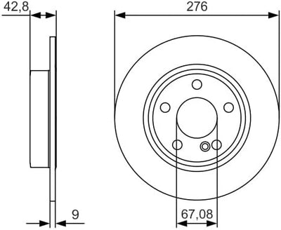 Bosch BD1690 Bremsscheiben - Hinterachse - ECE-R90 Zertifizierung - zwei Bremsscheiben pro Set