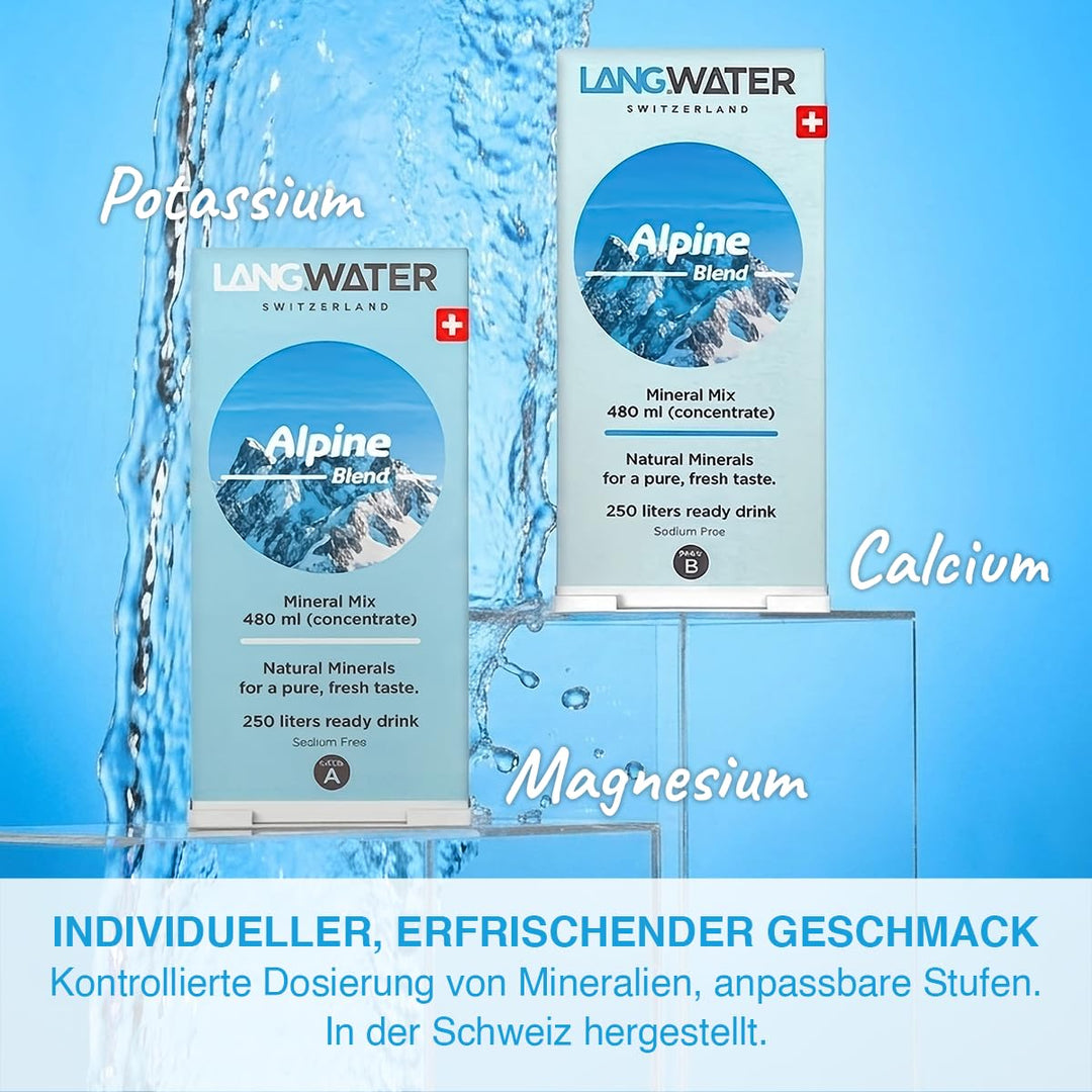 LANGWATER Auftisch Osmoseanlage mit Anpassbarer Mineralisierung & Heisswasserspender - Umkehrosmosea