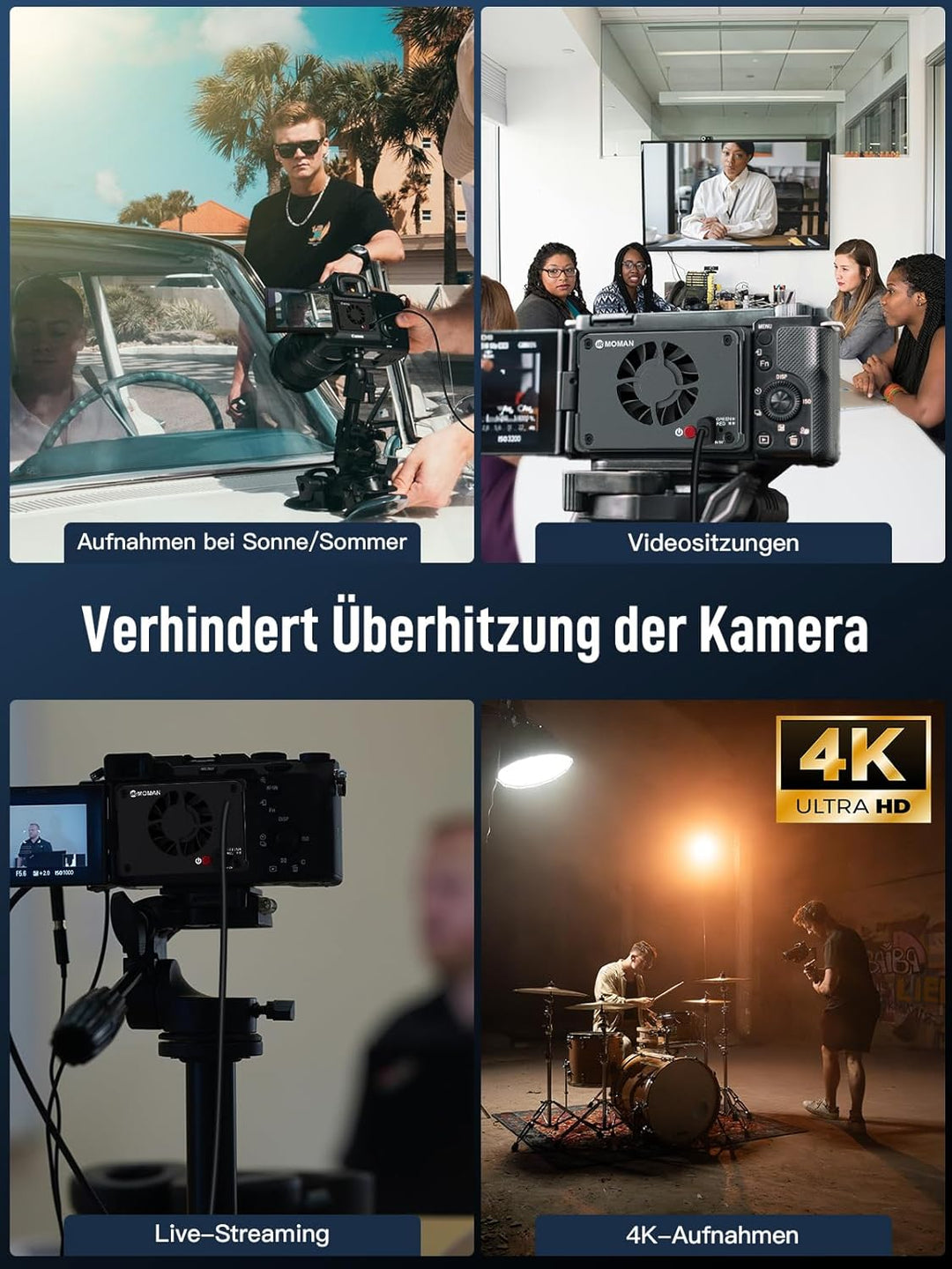 Camera Cooling Fan, Moman Externes Halbleiter Kühlsystem für Kameras mit Aufladen vom Typ C für Live