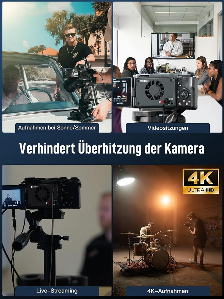 Camera Cooling Fan, Moman Externes Halbleiter Kühlsystem für Kameras mit Aufladen vom Typ C für Live