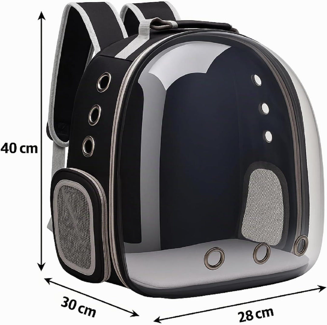 QLS Katzenrucksack – 40x30x28 cm – Transporttasche mit Belüftungslöchern für Katzen und kleine Hunde