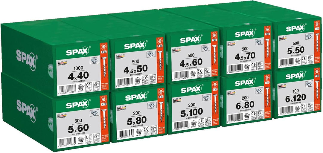SPAX Heimwerker Set - 4200 Teilgewinde Schrauben mit Senkkopf zur idealen Einrichtung der Werkstatt