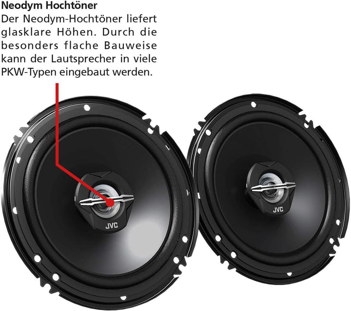 JVC CS-J620X 16 cm 2-Wege-Koaxial-Lautsprecher, 2 Stück & CS-J520X 13 cm 2-Wege-Koaxial-Lautsprecher