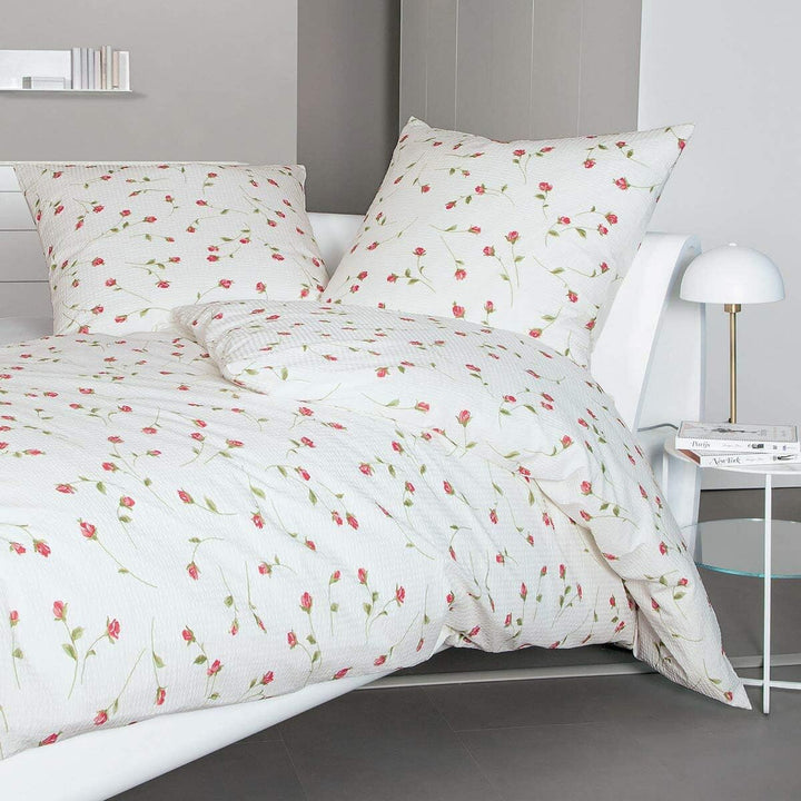 Janine Design Seersucker Bettwäsche Tango 2174-21 paradierot 1 Bettbezug 155 x 220 cm + 1 Kissenbezu