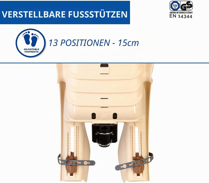 b bellelli Mr Fox - Fahrradrücksitz für Kinder bis 22 kg, von 3 bis 8 Jahren - Fixierung am Fahrradr