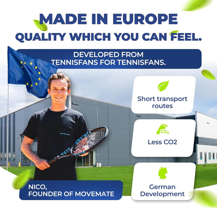 MOVEMATE Tennis-Trainer Set mit Wilson® Tennisball | innovatives Ballspiel für Draussen, im Garten,