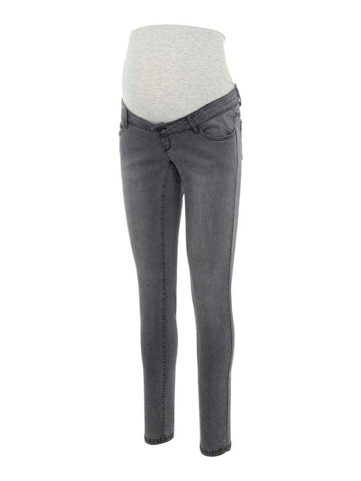 MAMALICIOUS Damen Mllola Slim Grey Jeans A. Noos Umstandshose, Grey Denim, 34W 34L EU