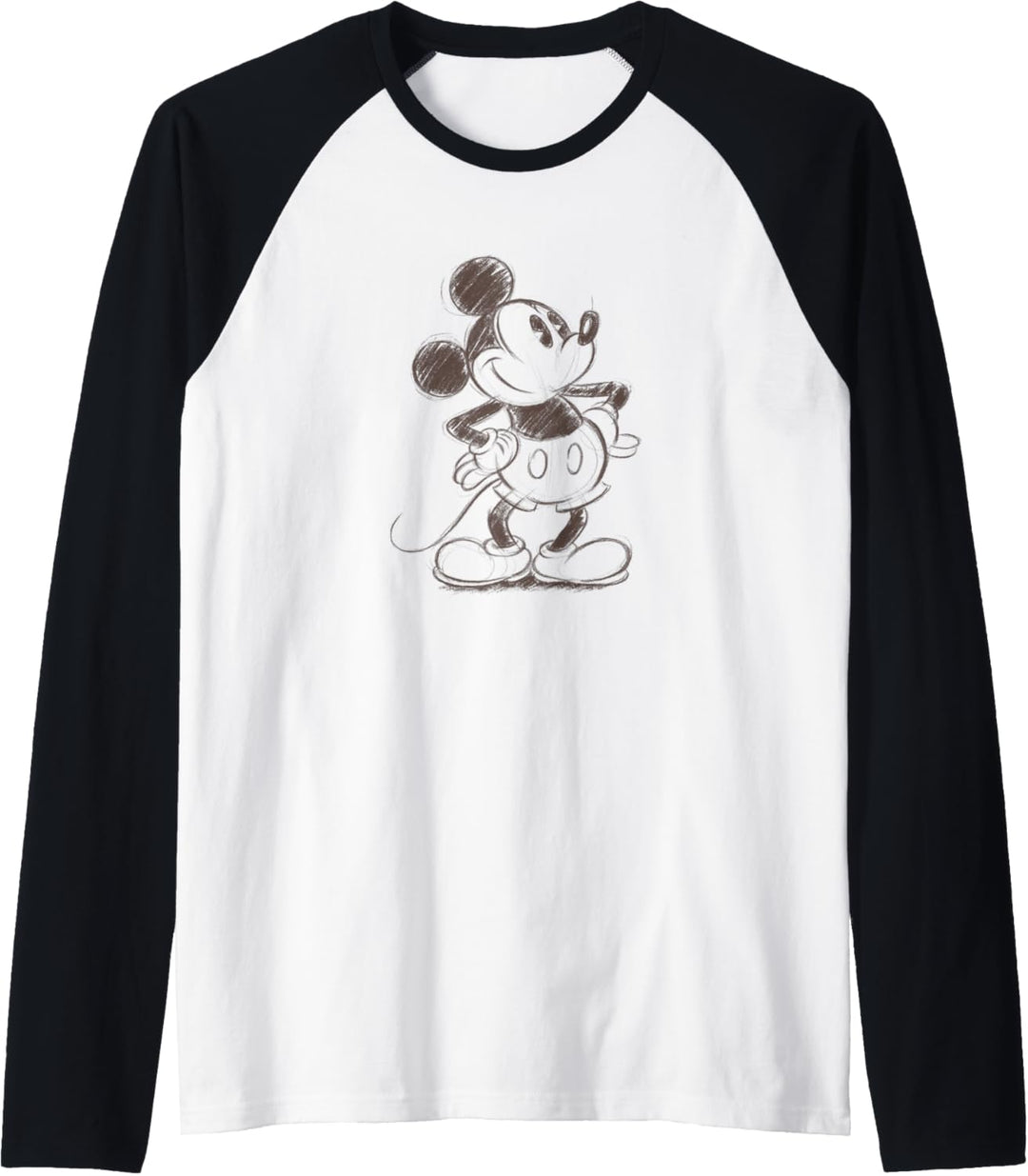 Disney Mickey Mouse Classic Retro Sketched Profile Raglan