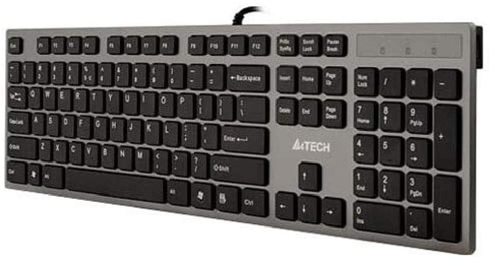 A4Tech KV-300H Tastatur USB QWERTY Schwarz, Grau - Tastaturen (Standard, Verkabelt, USB, QWERTY, Sch