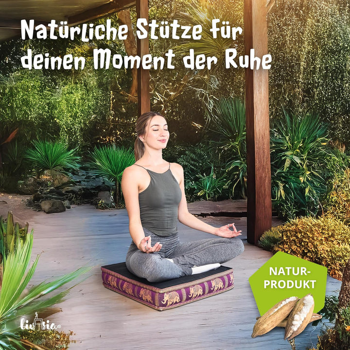 Livasia Sitzkissen Boden Thaiseide, Bodenkissen Indoor/Outdoor, Meditationskissen Yogakissen, Stuhla