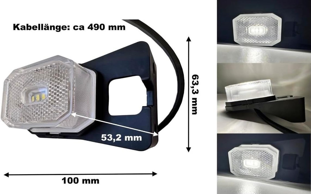 MelTruck® Anhängerbeleuchtung LED Rückleuchten u. Umrissleuchten mit Schnellanschluss 13 polig Kabel