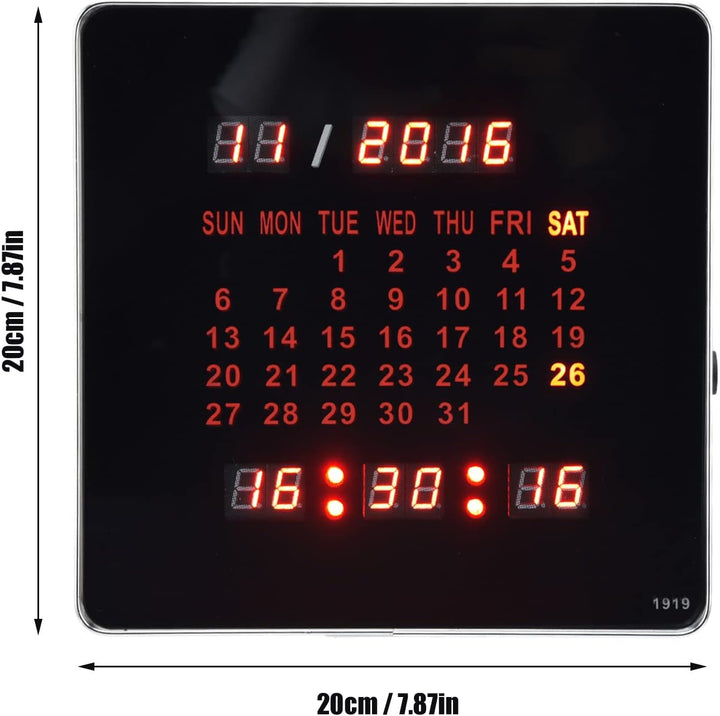Focket Digitale Wanduhr, 7,87 Zoll Ewiger Kalender, Grosse Anzeige, Digitale Uhr, Batteriebetriebene