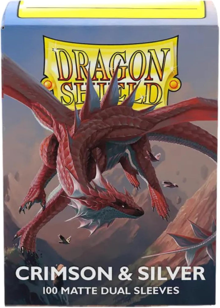 Arcane Tinmen Dragon Shield: Matte – Dual Crimson & Silver(100)