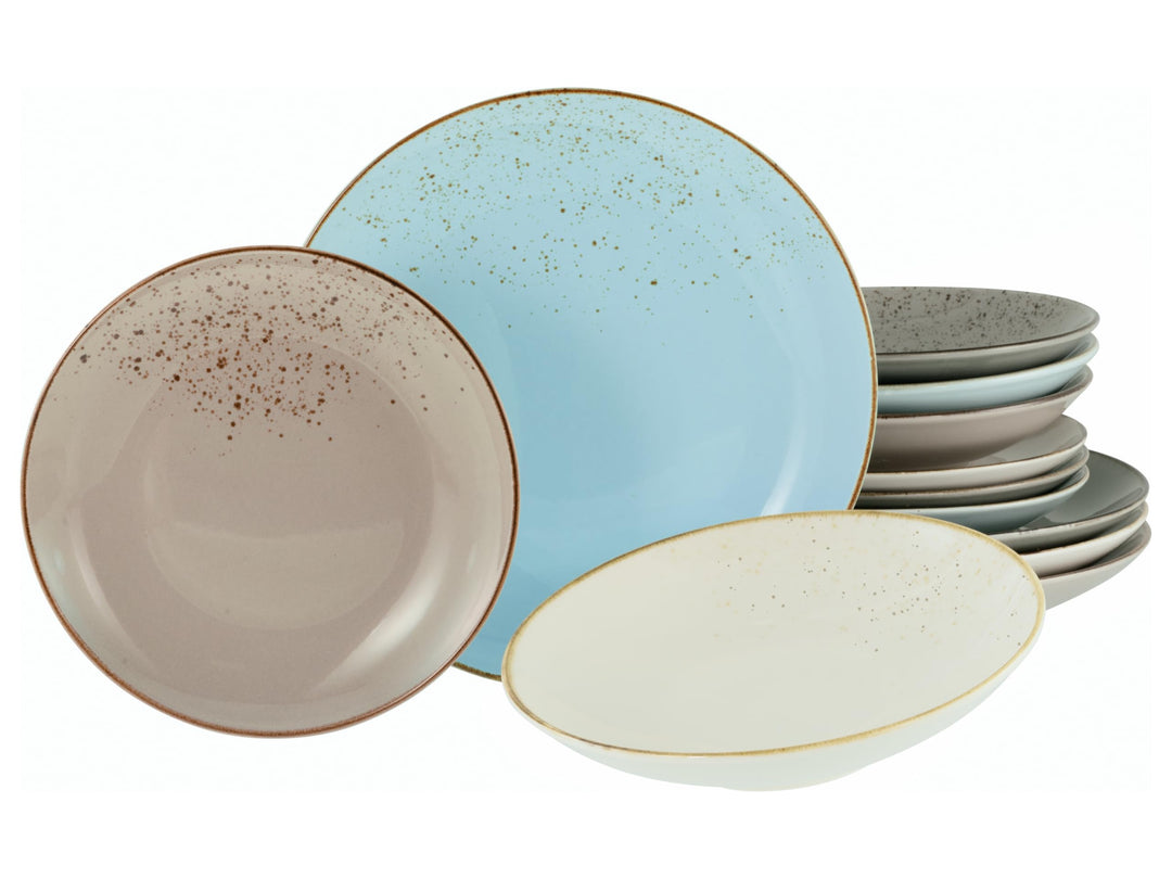 Creatable 20965, Serie Nature Collection SKANDINAVIEN, Geschirrset, Teller Set 12 teilig, Steinzeug