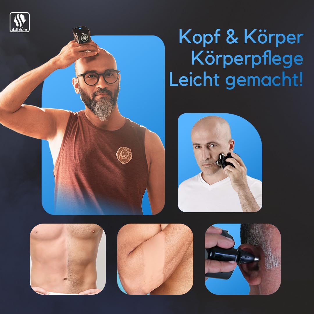 Skull Shaver Palm Rasierer für Kopf und Gesicht, Herren Elektrorasierer (EU-Stecker)