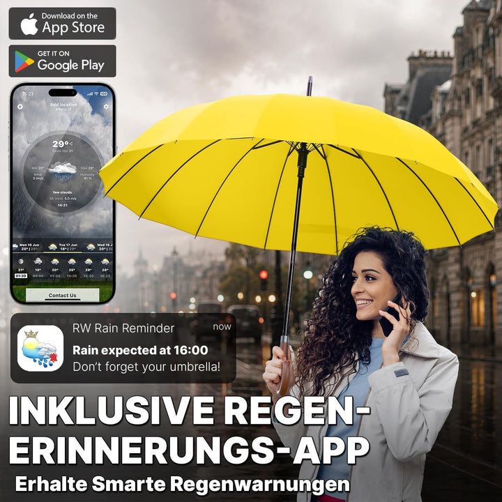 Royal Walk Gross XXL 54 inch Automatik Reise Golf Regenschirm für Damen und Herren Sturmfest Windsic