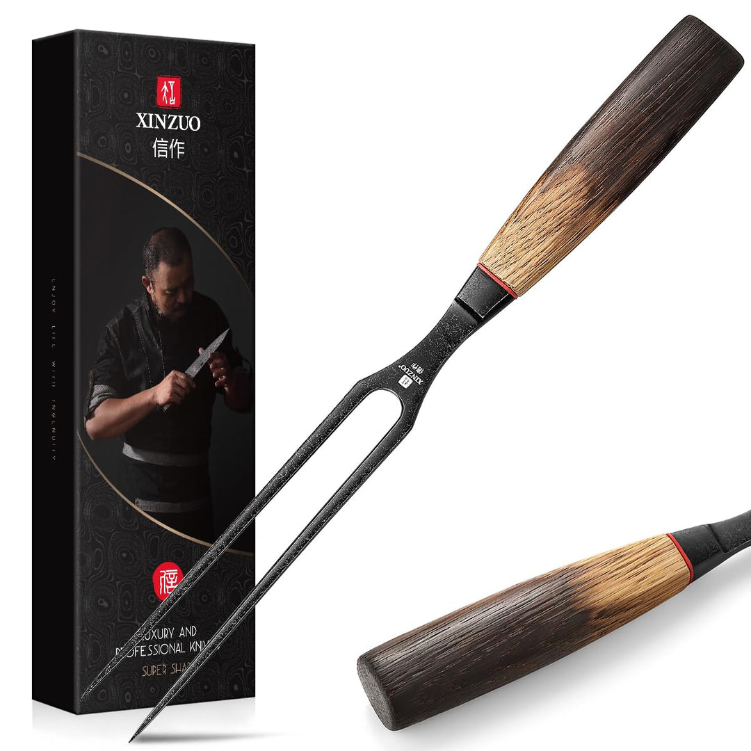 XINZUO Fleischgabel 31,5cm Tranchiergabel 430 Edelstahl -Serviergabel Steakgabel professioneller mul