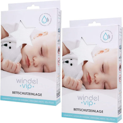 2 Stück Baby Bettschutzeinlage wasserdichte Betteinlage 50 x 70 cm weiss