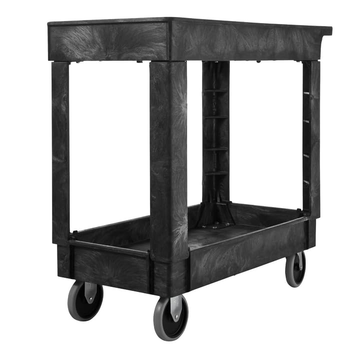 Rubbermaid Commercial FG9T6600BLA Service/Utility Cart, Two-Shelf, 300 lb capactiy, Black Bestseller