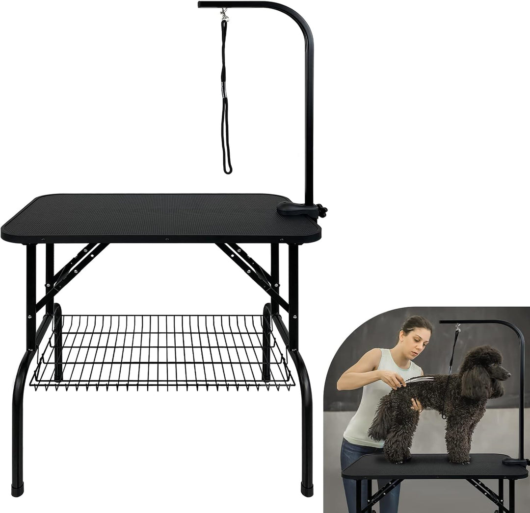 AufuN Trimmtisch für Hunde Schertisch, 80x46x76 cm Stabil Hundepflegetisch klappbar, höhenverstellba