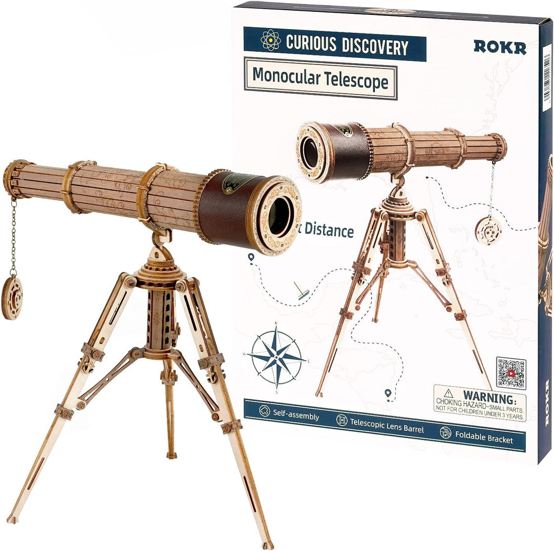 ROKR 3D Holzpuzzle Monokulares Teleskop Holz Modellbau Wissenschaft Geschenke für Erwachsene Kinder