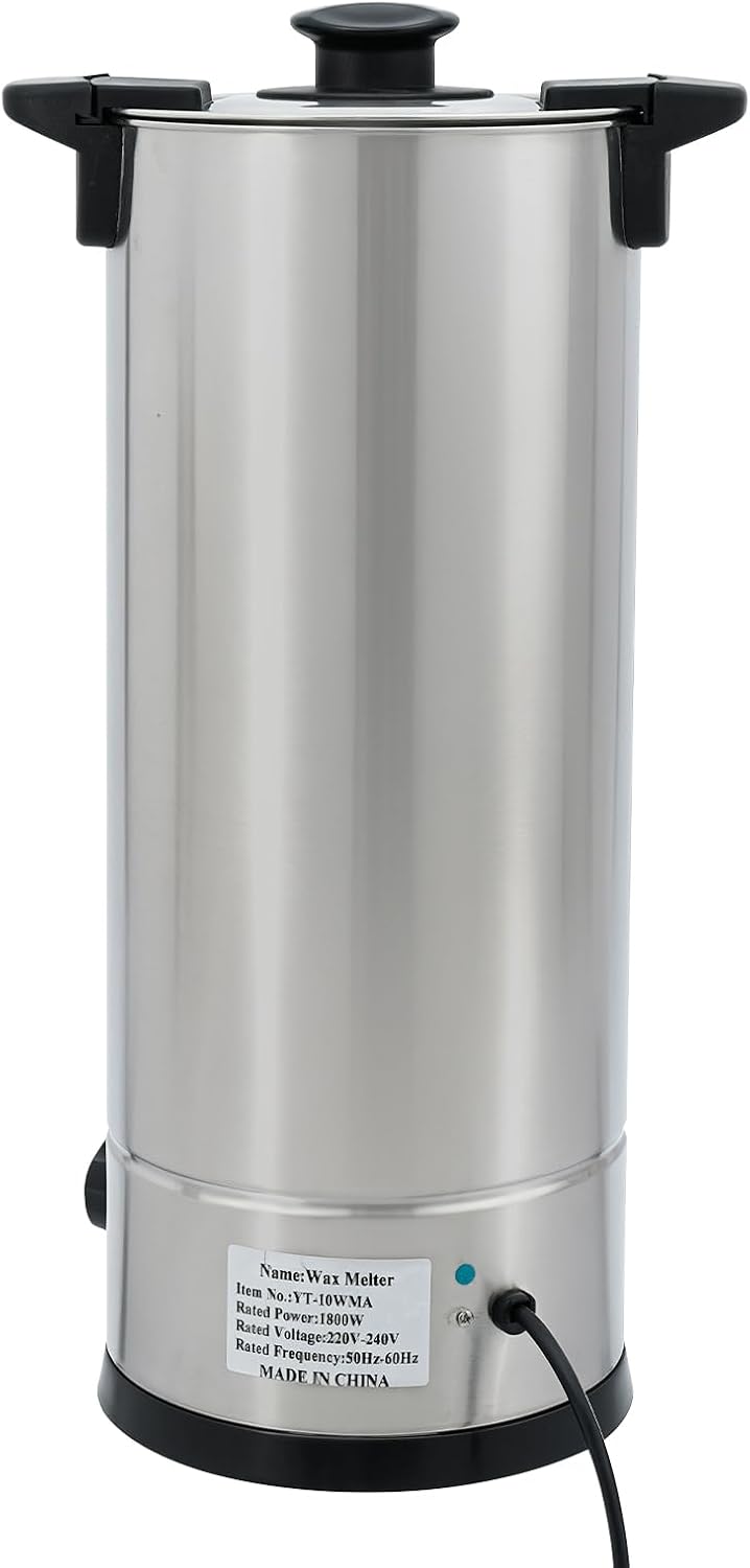 Kazafa 1800W 220V 9L Elektrischer Wachsschmelztopf mit Deckel, Wasserhahn | Automatische Abschaltfun