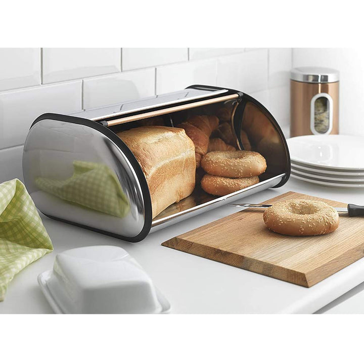 Brotkasten mit Gehäuse aus Edelstahl, Brotdosen aus Metall für die Küche, Aufbewahrungsbehälter für