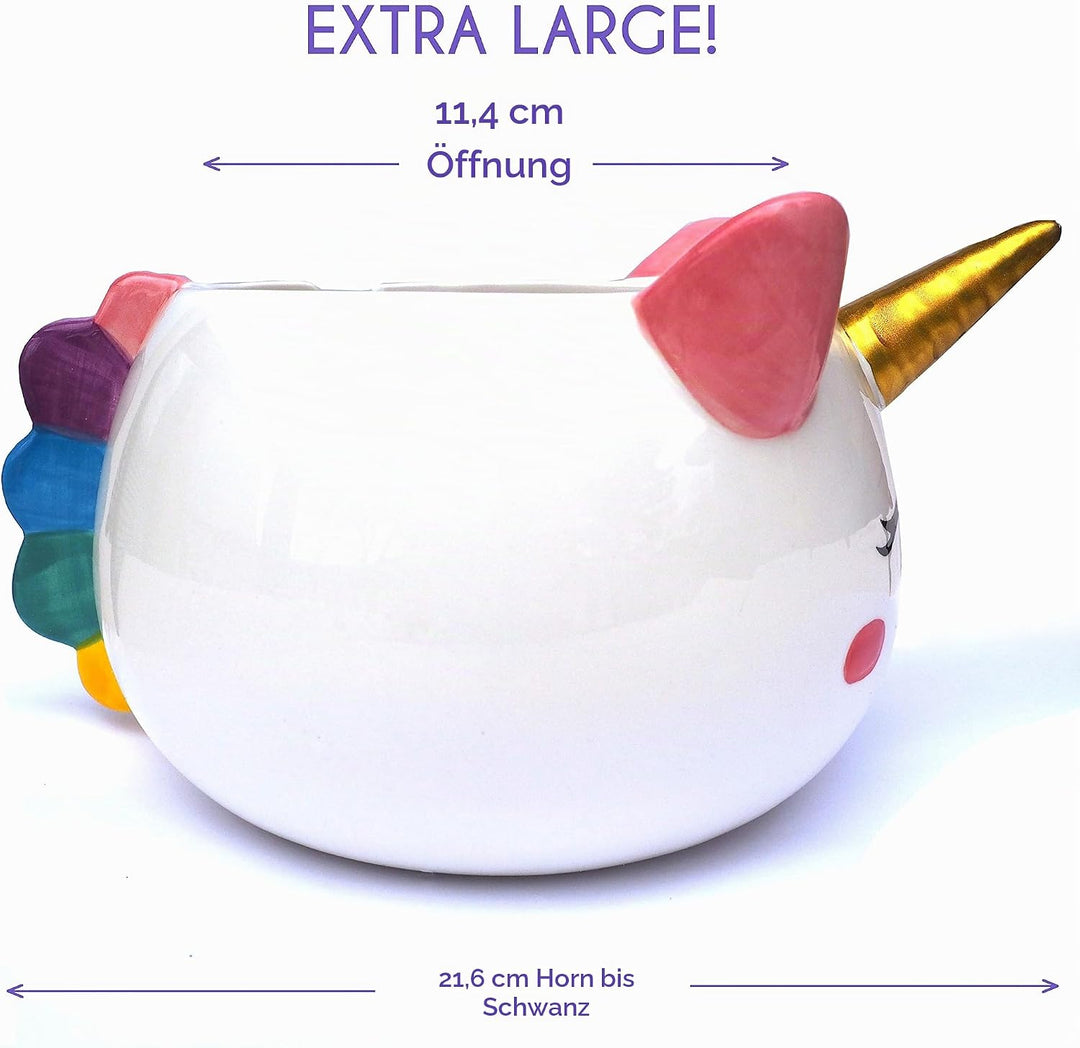 Einhorn-Garnschale zum Stricken – Keramik-Strickschale, extra gross, 21,6 cm, Keramik-Garnschale, Hä