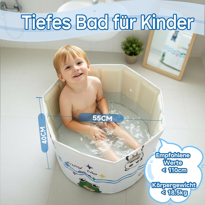 WAVYEASE Neue Design Tragbare Badewanne für Kleinkinder - Faltbare Sitzbadewanne für Kinder, Sekunde