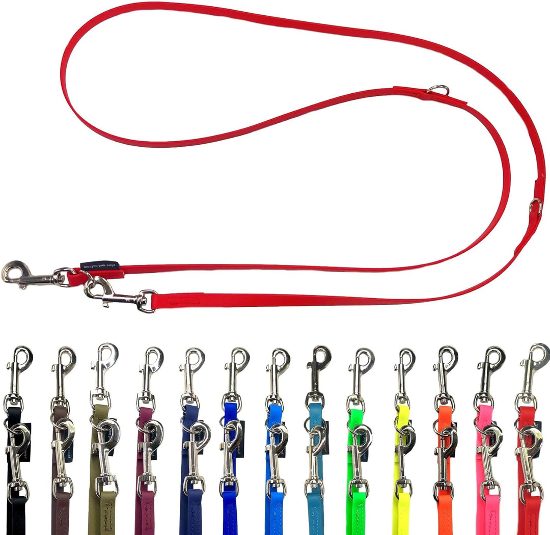 Biothane Hundeleine kleine Hunde/grosse Hunde verstellbar 2m / 2,40m / 2,80m / 3,50m / 5m SILBERNER