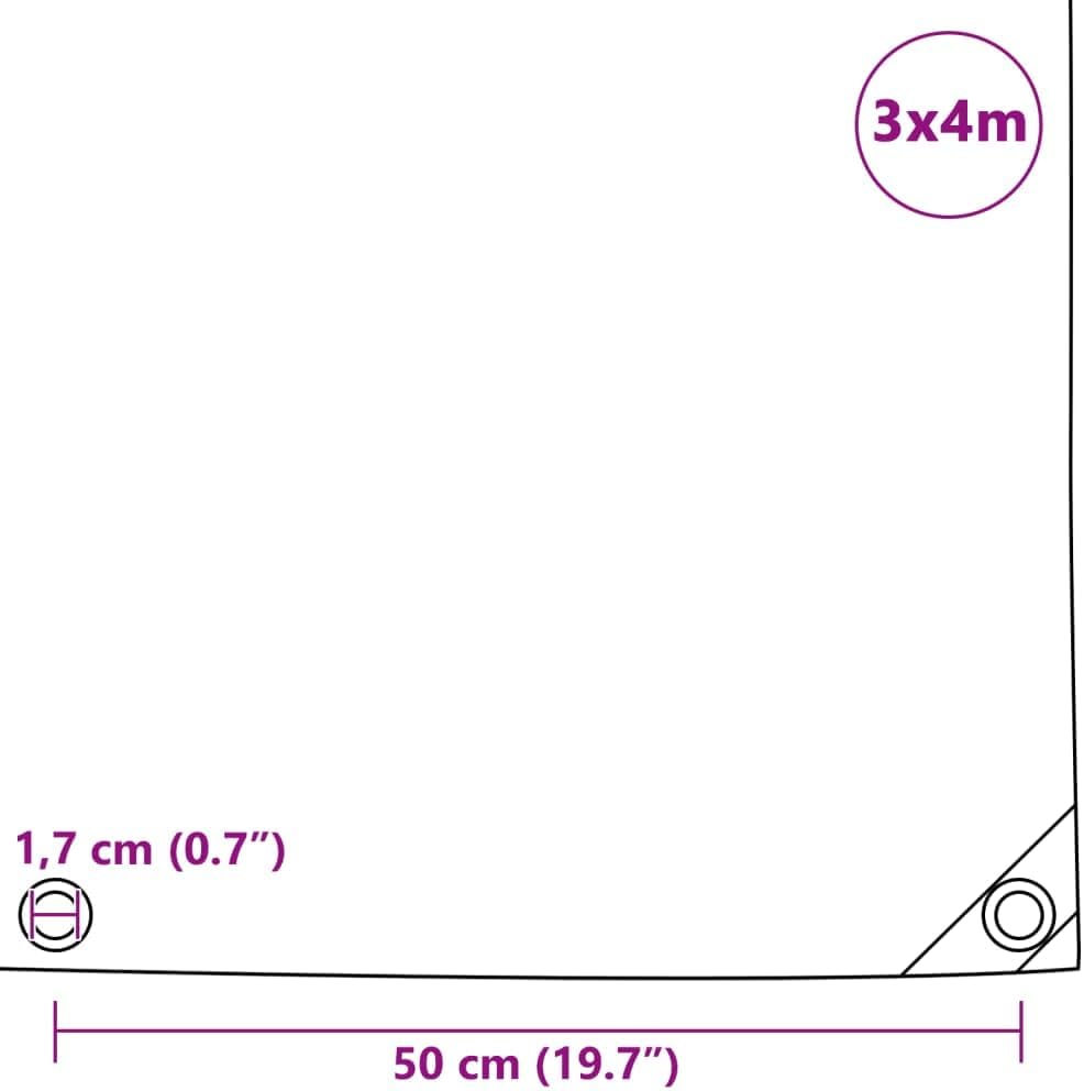 vidaXL Abdeckplane PVC 650g/m² 3x4m Weiss LKW Plane Schutzplane Gewebeplane 3 x 4 m Weiss, 3 x 4 m W