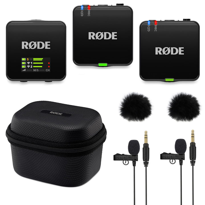 Rode Wireless GO Gen 3 Drahtloses 2-Kanal Mikrofon-Funksystem mit Charge Case + 2X Lavalier GO Mikro