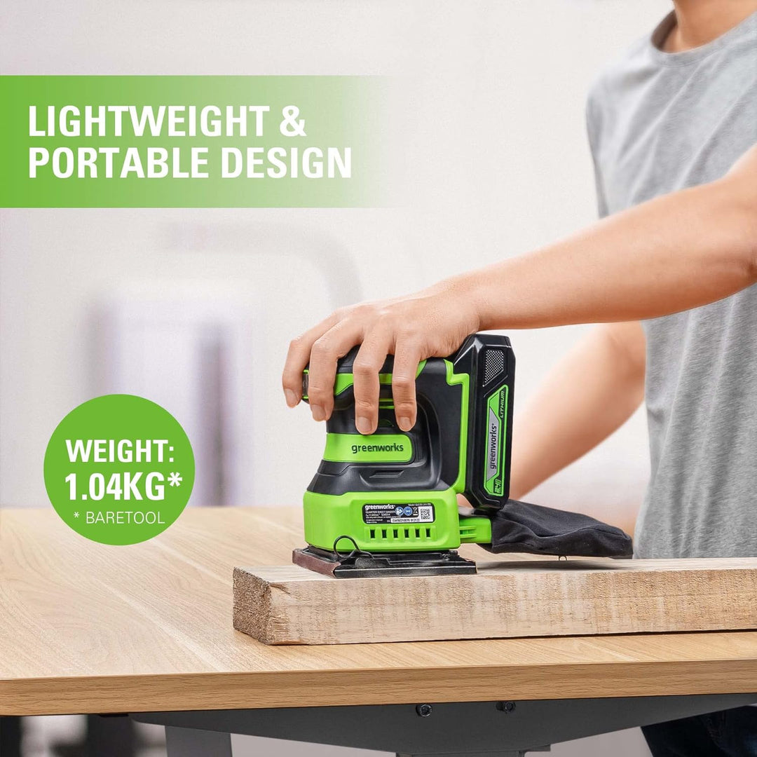 Greenworks G24SS14 Akku Schleifmaschine, 11000 U/min, OHNE 24V Akku und Ladegerät, 3 Jahre Garantie