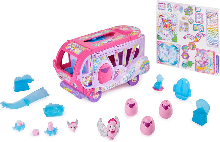 Hatchimals Rainbowcation Camper, Wohnmobil-Spielset mit 6 CollEGGtibles-Figuren und Zubehör, Spielze