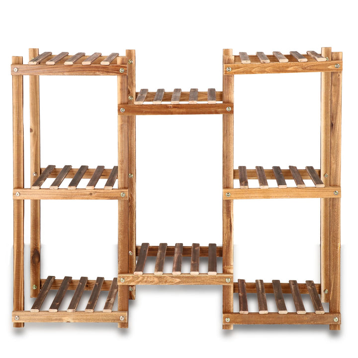 SPRINGOS Blumenständer Blumentreppe aus Holz 5 Ebenen Pflanzentreppe Pflanzenständer für Balkon Wohn