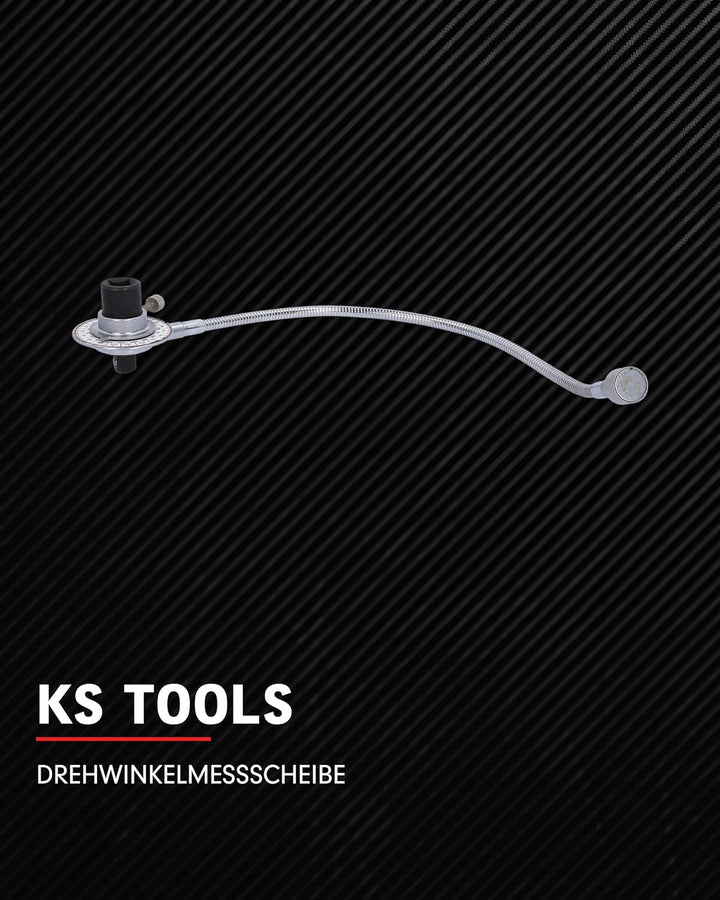 KS Tools Drehwinkelmessscheibe I Drehwinkelmesser 1/2 Zoll 516.1195 I Mit flexiblem Magnetarm I Wink