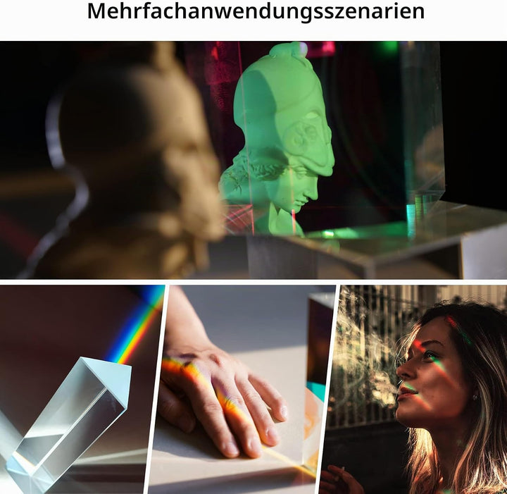 Selens Fotografie Kristall Dreieckig Prisma mit 1/4" Gewindeloch, Professionelle Optik Kristall Glas