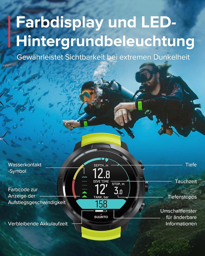 Suunto Dive D5 Tauchcomputer Schwarz/Grün, Schwarz/Grün