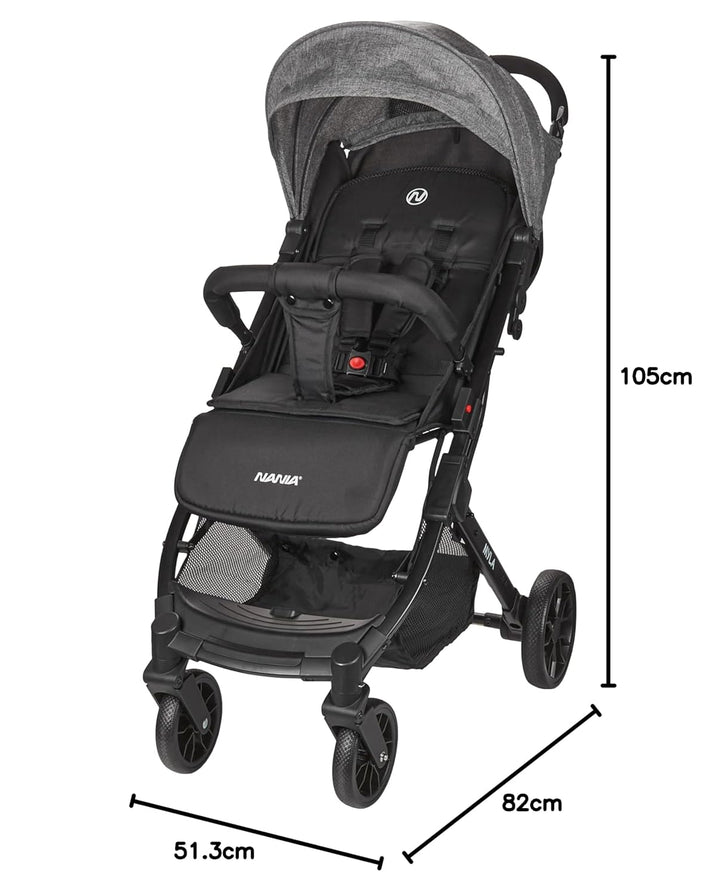 Nania Myla, kompakter Buggy, 0 bis 4 Jahre (22 kg max), leicht (7,5 kg), Stadtwagen, mit einer Hand