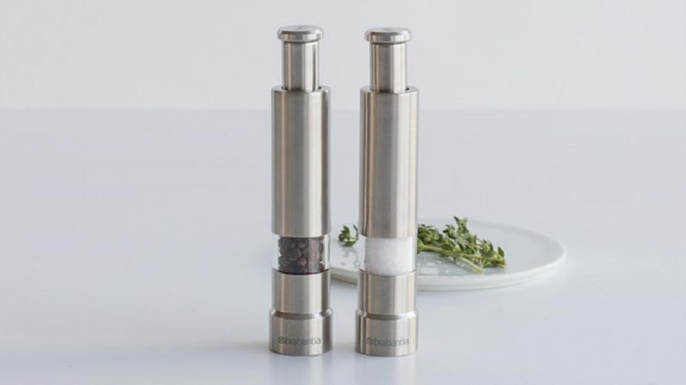 Brabantia 611407 Set mit Salz und Pfefferzer mahler, Edelstahl, grau (Mattstahl), 2er Pack