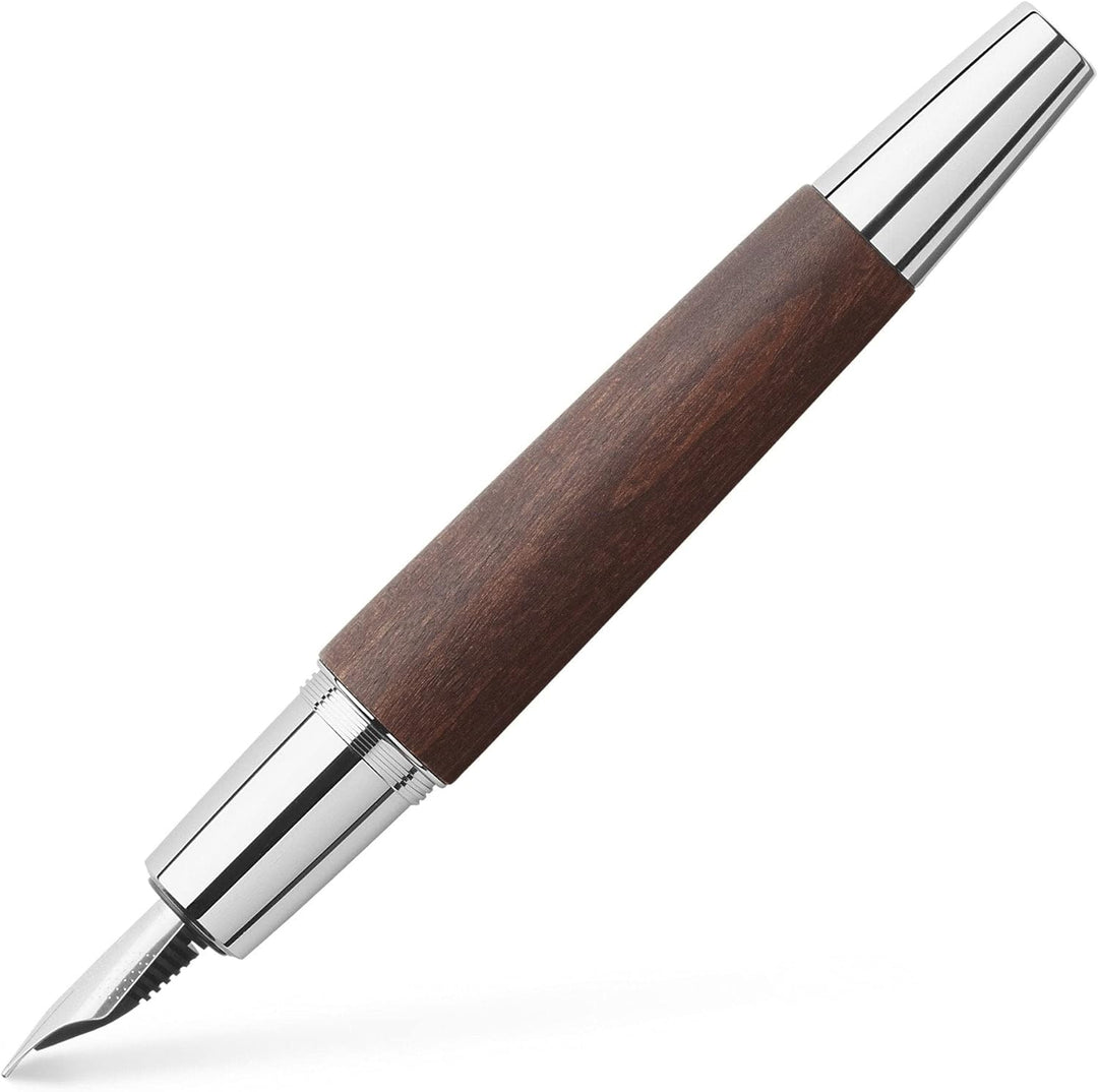 Faber-Castell 148211 - Füllfederhalter e-motion Holz / Chrom, Feder: F, inklusive Geschenkverpackung