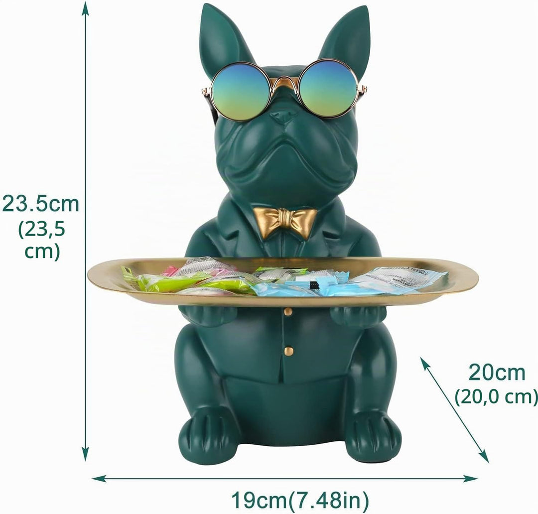 Deko Skulptur Bulldogge, Schlüsselschale Modern Schwarz, Schlüsselablage Flur, Deko Figuren Wohnzimm