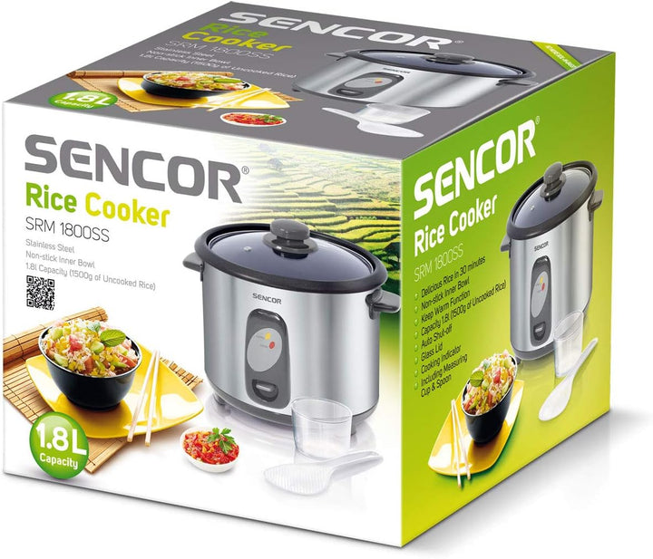 SENCOR SRM 1800SS Reiskocher, Stainless Steel, Silber