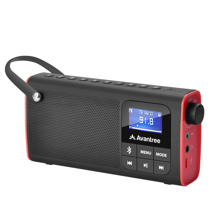 Avantree 3 in 1 Portable Tragbares FM Radio, Klein Mini Radio mit Bluetooth Lautsprecher, SD Card MP