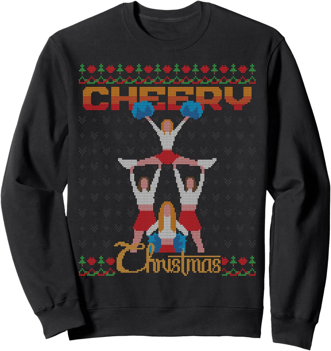Fröhliche Weihnachten Cheerleader X-Mas hässlicher Weihnachtspullover Sweatshirt