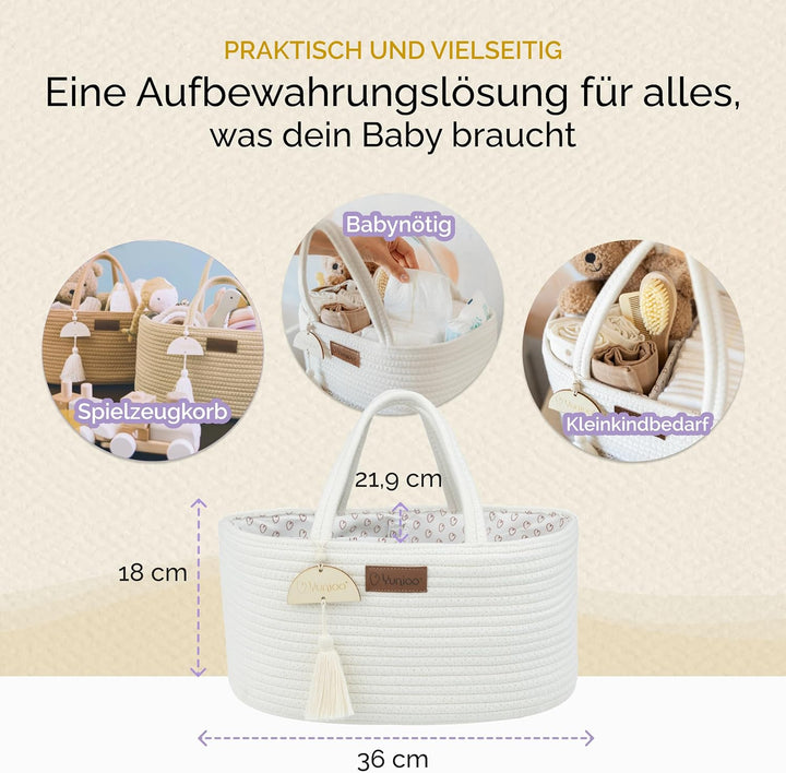 Yunioo Baby Wickel Organizer für Wickelutensilien und Wickeltisch zubehör, Wickeltisch Organizer, Wi