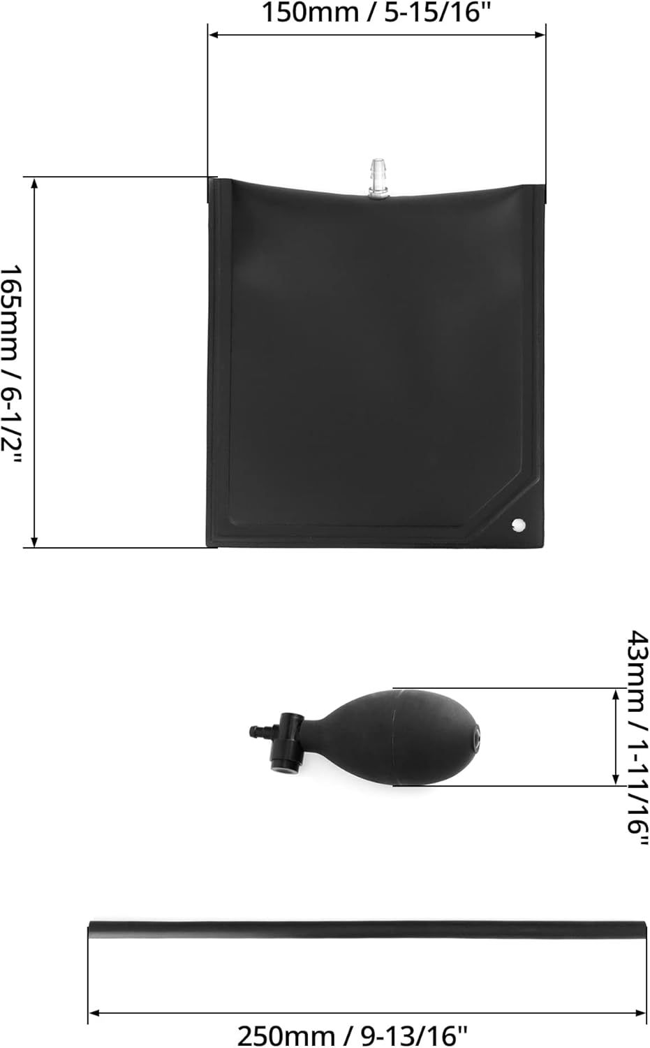 QWORK® 8 Stück Montagekissen, Hebekissen Luftkissenheber Belastung bis 200kg, Schwarz 8stk, 8stk