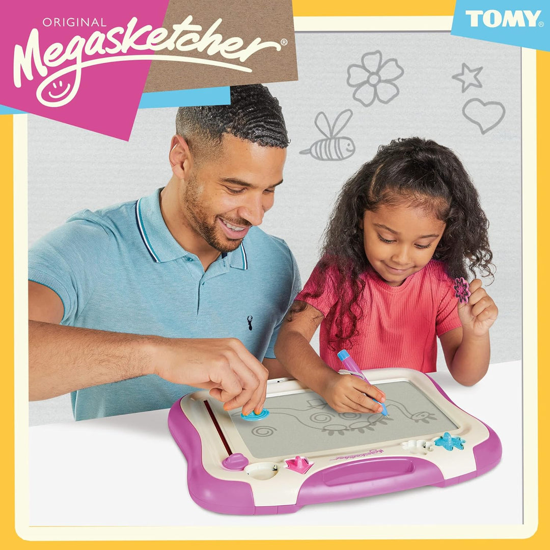 TOMY MegaSketcher Magnettafel für Kinder, Magnet Maltafel, Kinderspielzeug, Zaubertafel, fördert die