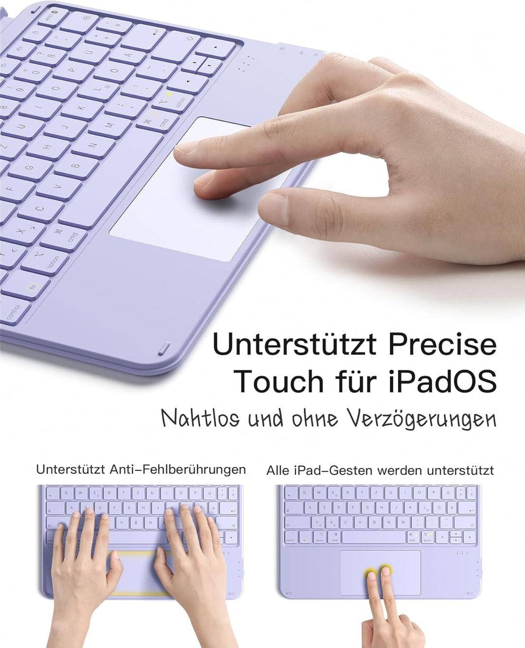 Inateck Hülle mit Tastatur,Ultraleichte Tastatur für iPad 10/11 Generation A16 2025 11 Zoll,iPad Air